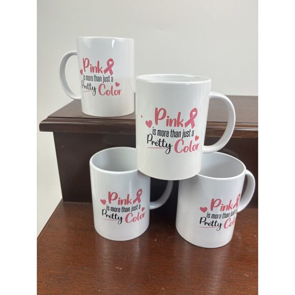 LOT of 4 Breast Cancer Awareness Mugs Cups Women Life Nurse Coffee Pre Owned - Picture 6 of 13